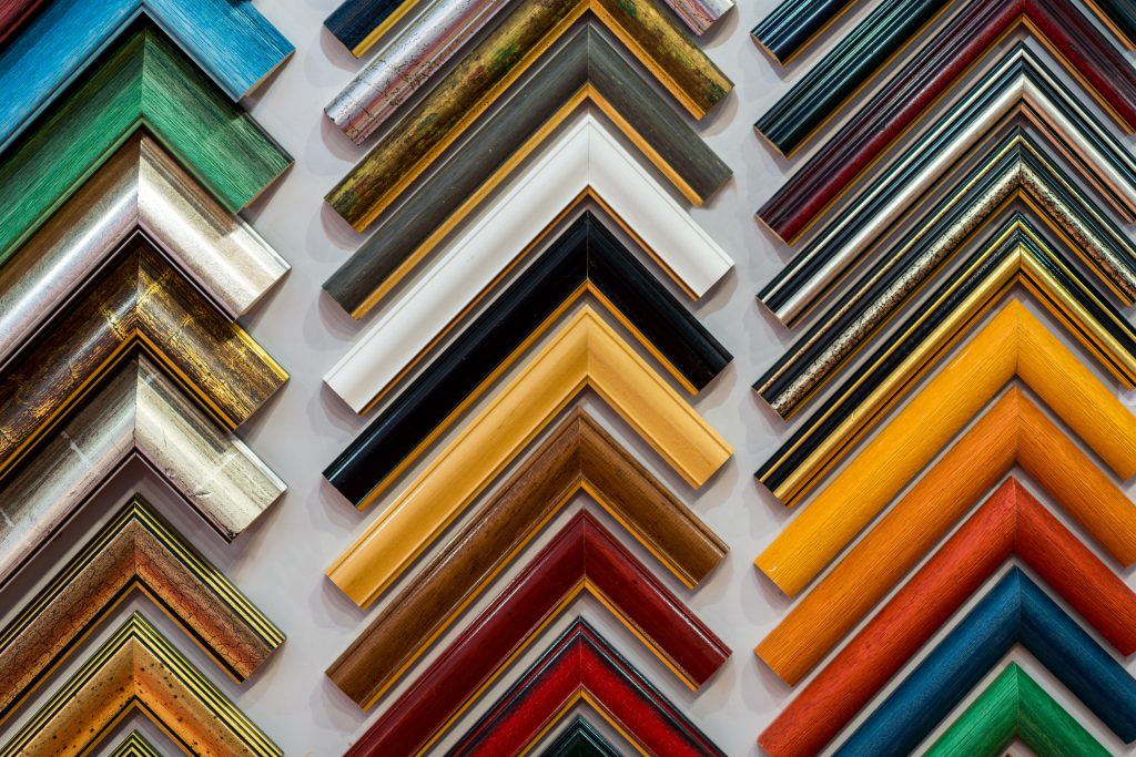 Selection of picture frames on display
